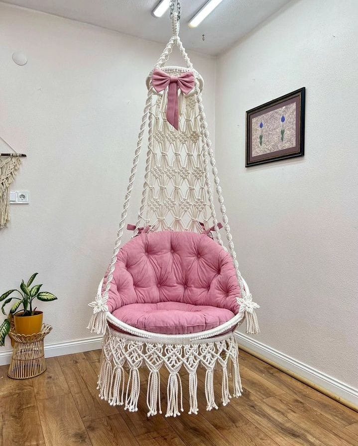 Macrame Hanging Swing Chair with Soft Cushion - Price in BD