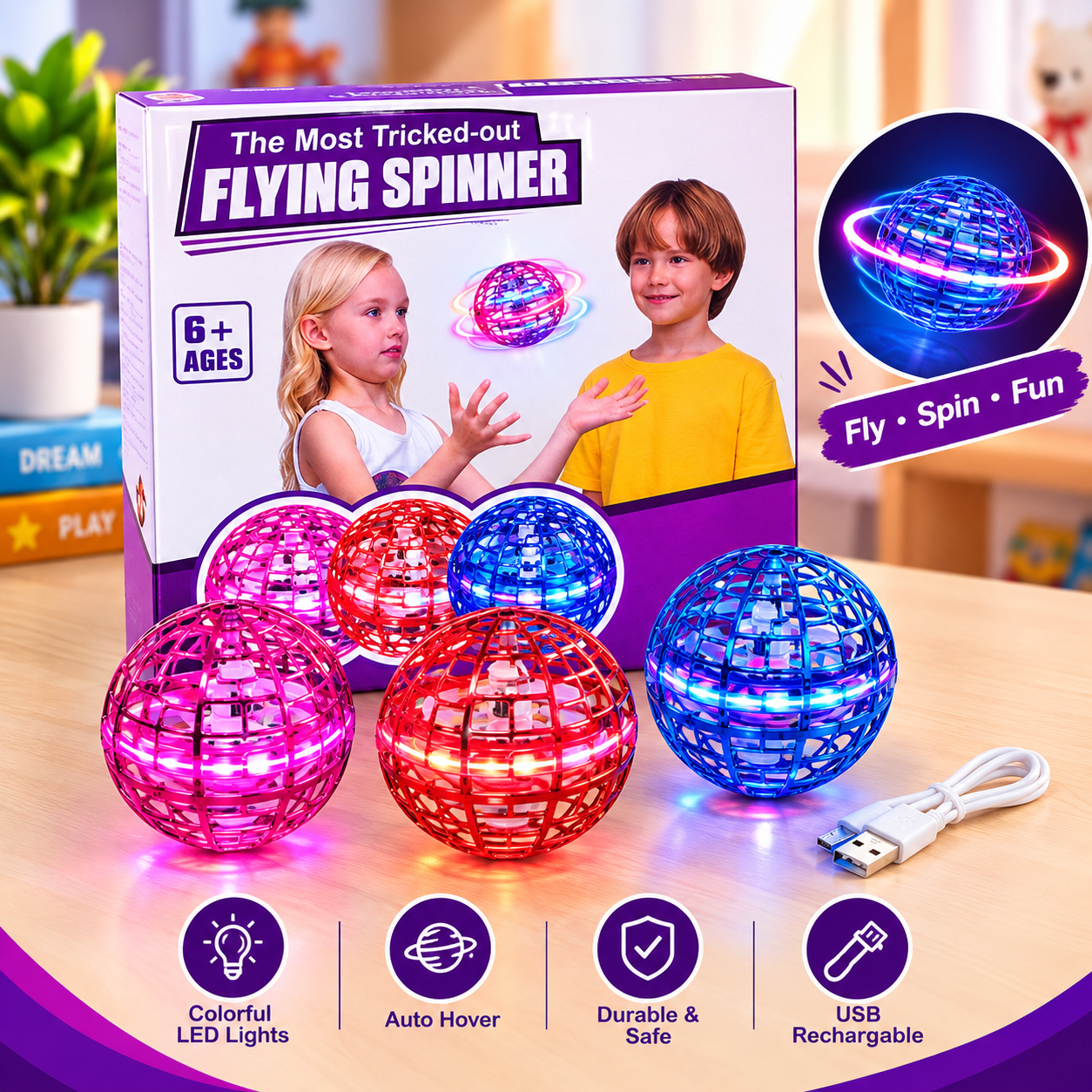 Flying Spinner Toy with LED Lights | Shop Daro