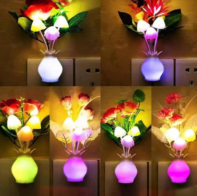 Creative Mushroom & Flower LED Night Light with Auto Sensor