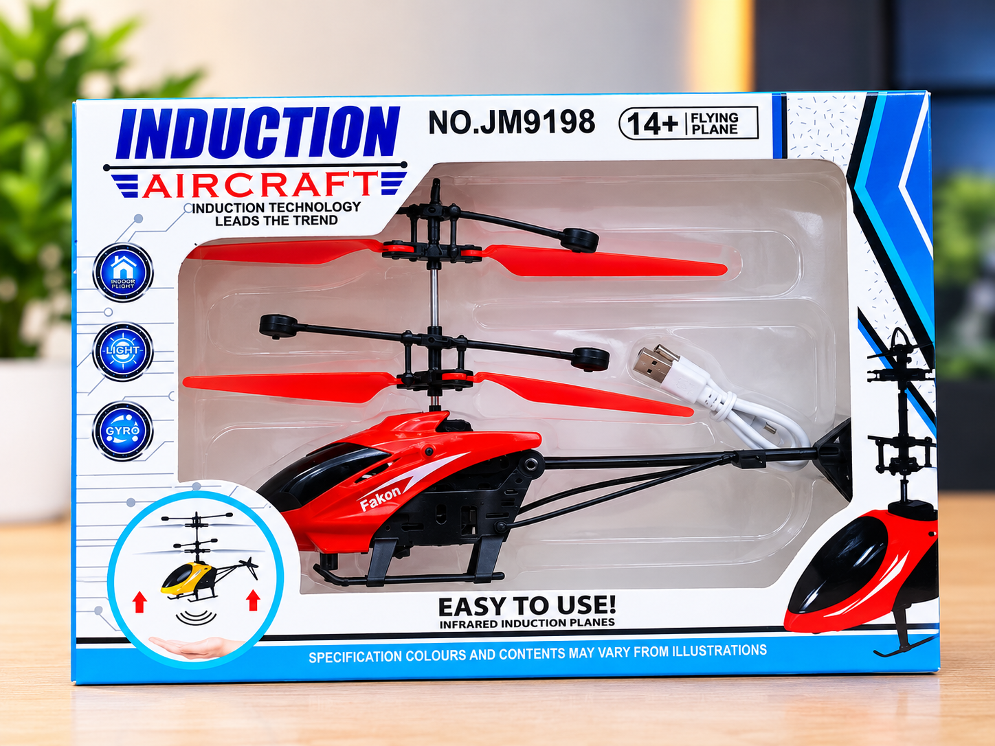 JM9198 Induction Flying Helicopter Toy | Hand Sensor Flying Aircraft